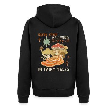 Contes de fées, contes de fées, faecore, champignons, drôle de dicton, - Veste à capuche bio Premium Unisexe - noir - Dos - Nico (187cm)