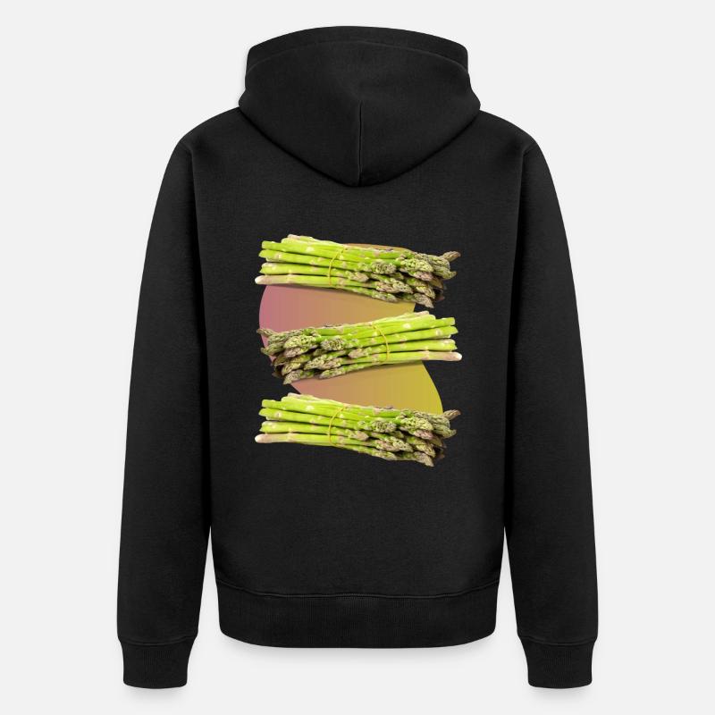 Spargel, grüner Spargel - Unisex Premium Bio Zip Hoodie - Schwarz