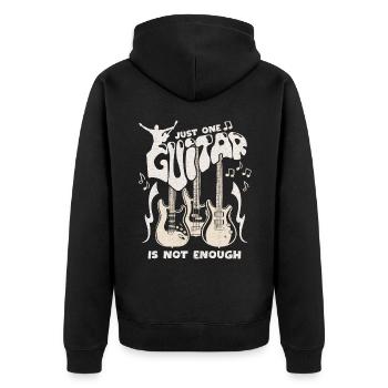 Gitarre, E-Gitarre lustiger Spruch Gitarrenspieler - Unisex Premium Bio Zip Hoodie - Schwarz - Hinten - Nico (187cm)