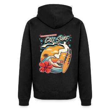 Surfeur californien, surf, planche de surf Vintage - Veste à capuche bio Premium Unisexe - noir - Dos - Nico (187cm)