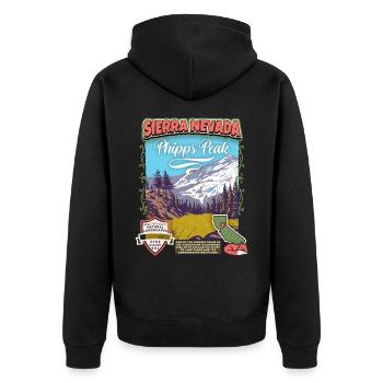 Nevada Poster, Phipps Peak, Retro California Style - Unisex Premium Organic Zip Hoodie - black - Back - Nico (187cm)