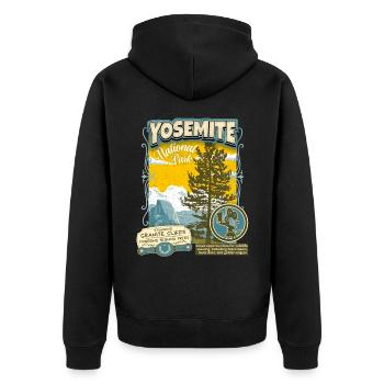 Parc national de Yosemite, affiche californienne Vintage - Veste à capuche bio Premium Unisexe - noir - Dos - Nico (187cm)