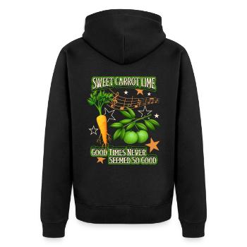 Carrot, Carrot, Lime Funny Saying, Pun - Unisex Premium Organic Zip Hoodie - black - Back - Nico (187cm)
