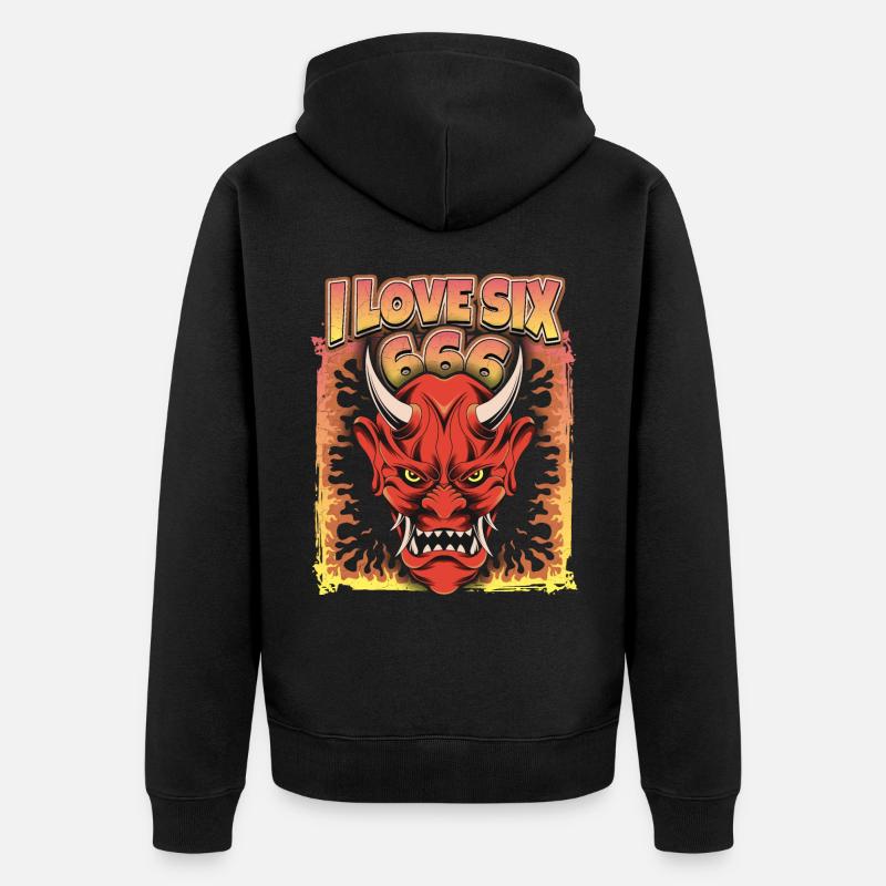 Diable-Diable, Satan Disant 666 - Veste à capuche bio Premium Unisexe - noir