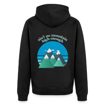 Bergsteiger und Bergwandern, Berge Wandern Spruch - Unisex Premium Bio Zip Hoodie - Schwarz - Hinten - Nico (187cm)