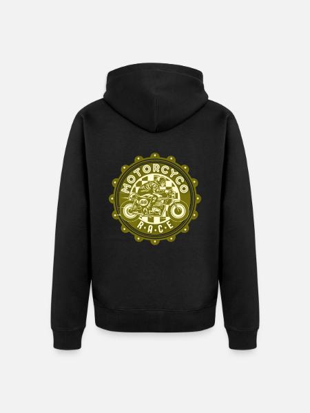 Motorcycle Bike, Biker Design - Unisex Premium Organic Zip Hoodie - black