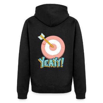 ye - Unisex Premium Organic Zip Hoodie - black - Back - Nico (187cm)