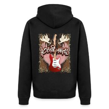 Guitare Guitare électrique, Rock n Roll Dire Ange Chérubins - Veste à capuche bio Premium Unisexe - noir - Dos - Nico (187cm)