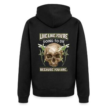 Drôle de tête de mort disant, tête de mort Vintage - Veste à capuche bio Premium Unisexe - noir - Dos - Nico (187cm)