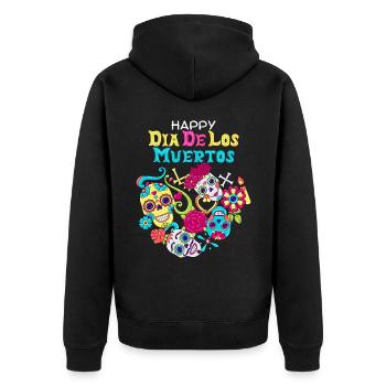 Dia-de-Muertos, Mexique, Crâne De Sucre, Crâne - Veste à capuche bio Premium Unisexe - noir - Dos - Nico (187cm)