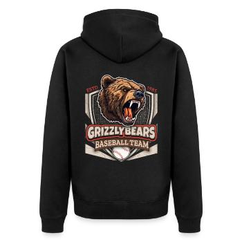 Baseball, Équipe des Grizzlys, Logo Grizzlybären - Veste à capuche bio Premium Unisexe - noir - Dos - Nico (187cm)