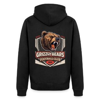 American Football Club, Grizzly Bears Logo - Unisex Premium Organic Zip Hoodie - black - Back - Nico (187cm)