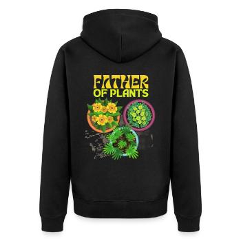 Father of Plants lustiger Spruch für Pflanzen-Papa - Unisex Premium Bio Zip Hoodie - Schwarz - Hinten - Nico (187cm)
