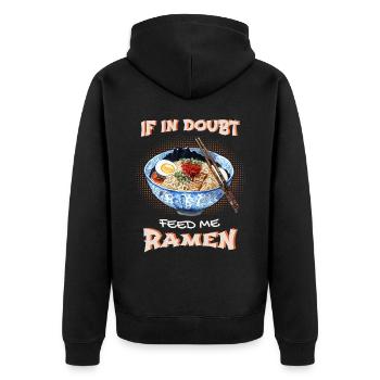 Drôle de dicton de ramen, Japon - Veste à capuche bio Premium Unisexe - noir - Dos - Nico (187cm)
