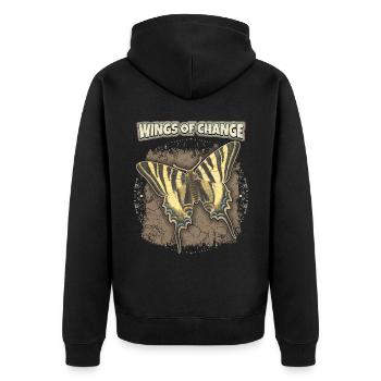 Butterfly Butterfly Vintage Butterfly Saying - Unisex Premium Organic Zip Hoodie - black - Back - Nico (187cm)