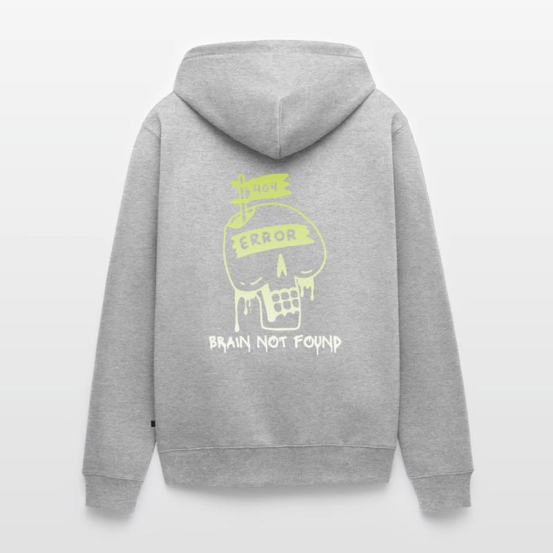 404-html error, Computer Nerd, No-Brain Spruch Unisex Premium Bio Zip Hoodie