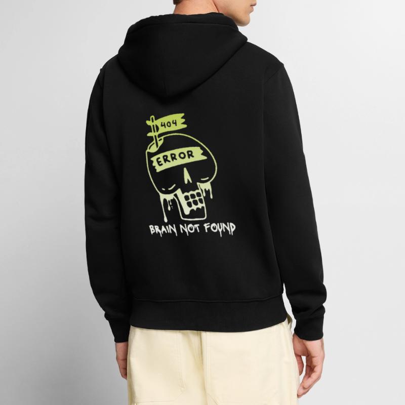 404-html error, Computer Nerd, No-Brain Spruch Unisex Premium Bio Zip Hoodie