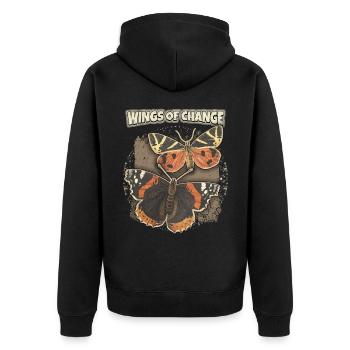 Vintage Butterfly Butterfly Butterfly Saying - Unisex Premium Organic Zip Hoodie - black - Back - Nico (187cm)
