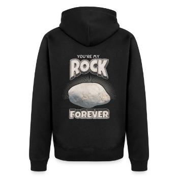 Rock dans les vagues, l’amour dit pour les amoureux - Veste à capuche bio Premium Unisexe - noir - Dos - Nico (187cm)