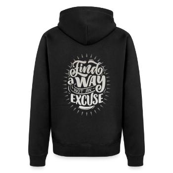 Citation motivante pour les personnes positives - Veste à capuche bio Premium Unisexe - noir - Dos - Nico (187cm)