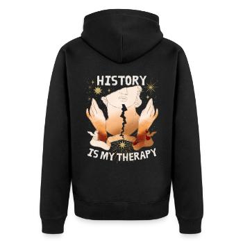 Griechische Statue, Geschichte, Antike Göttin - Unisex Premium Bio Zip Hoodie - Schwarz - Hinten - Nico (187cm)
