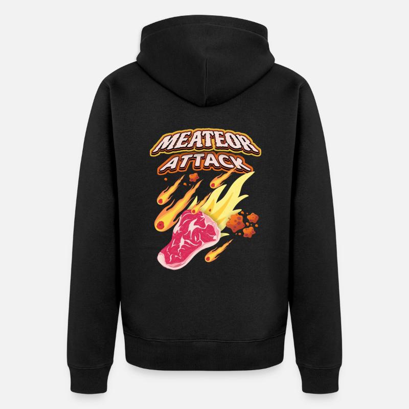 Steak, Fleisch, lustiger Spruch - Unisex Premium Bio Zip Hoodie - Schwarz