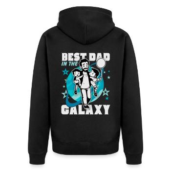 Best Dad, Dad, Father's Day, Dad Daddy Saying - Unisex Premium Organic Zip Hoodie - black - Back - Nico (187cm)
