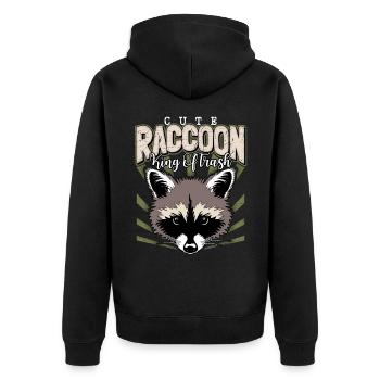 Illustration De Raton Laveur, Raton Laveur, Raton laveur-Racoon - Veste à capuche bio Premium Unisexe - noir - Dos - Nico (187cm)