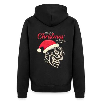 Crâne de Noël crâne, dicton drôle - Veste à capuche bio Premium Unisexe - noir - Dos - Nico (187cm)