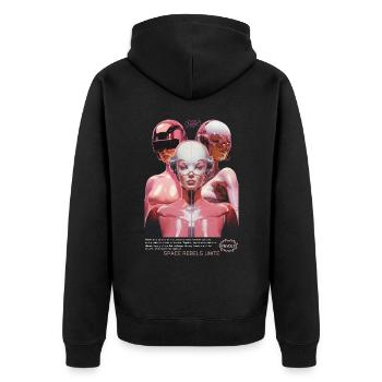 Space Astronauts, Science Fiction Space Travelers - Unisex Premium Organic Zip Hoodie - black - Back - Nico (187cm)
