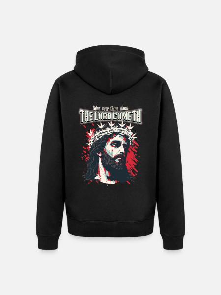 Refrán cristiano: Jesucristo con corona de espinas - Chaqueta con capucha prémium ecológica unisex - negro