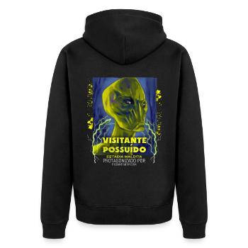 Alien Film Plakat, Aliens, Außerirdische - Unisex Premium Bio Zip Hoodie - Schwarz - Hinten - Nico (187cm)