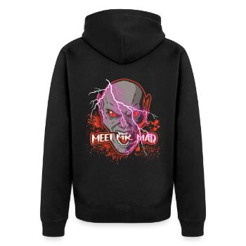 Dessin animé de zombie d’horreur, dicton drôle, M. Mad - Veste à capuche bio Premium Unisexe - noir - Dos - Nico (187cm)