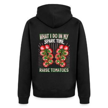 Tomatoes, Vegetable Garden, Gardener Tomato Cultivation Saying - Unisex Premium Organic Zip Hoodie - black - Back - Nico (187cm)