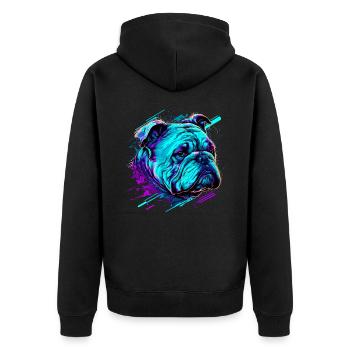 Vaporwave Old Bulldog - Veste à capuche bio Premium Unisexe - noir - Dos - Nico (187cm)