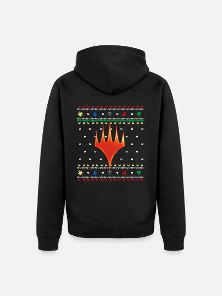 Magic: The Gathering Symbolen Ugly Christmas - Premium økologisk unisex-hættejakke - sort