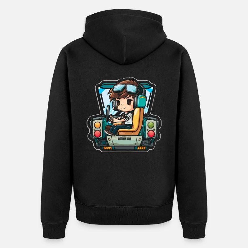 L’aviateur - Veste à capuche bio Premium Unisexe - noir