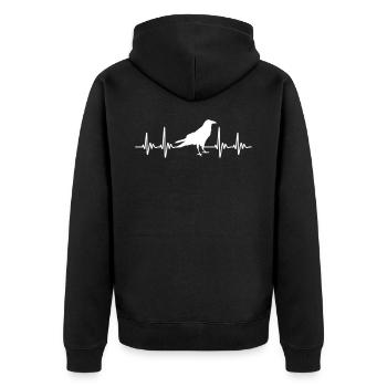 Corbeau pouls corbeau cadeau nature - Veste à capuche bio Premium Unisexe - noir - Dos - Nico (187cm)