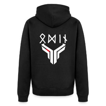 allvater odin - Unisex Premium Organic Zip Hoodie - black - Back - Nico (187cm)