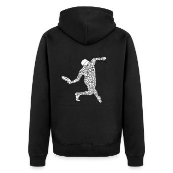 Disc Golf Symboles Silhouette Disc Golf - Veste à capuche bio Premium Unisexe - noir - Dos - Nico (187cm)