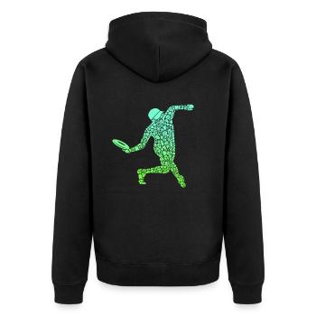 Disc Golf Symboles Garçons Disc Golf - Veste à capuche bio Premium Unisexe - noir - Dos - Nico (187cm)