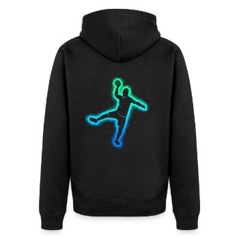 Handball Joueurs Handball Hommes Handball Garçons Handball - Veste à capuche bio Premium Unisexe - noir - Dos - Nico (187cm)