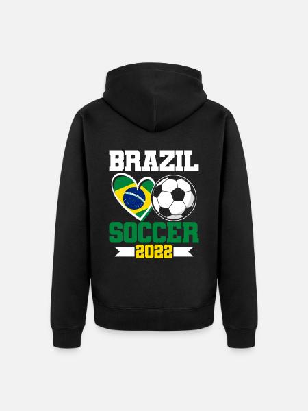 Brasilien fodbold 2022 Brasilien trøje - Premium økologisk unisex-hættejakke - sort