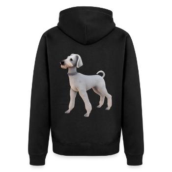 Bedlington Terrier - Unisex Premium Bio Zip Hoodie - Schwarz - Hinten - Nico (187cm)