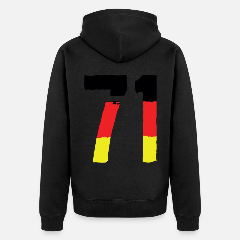 71 Symbole numérique Allemagne - Veste à capuche bio Premium Unisexe - noir