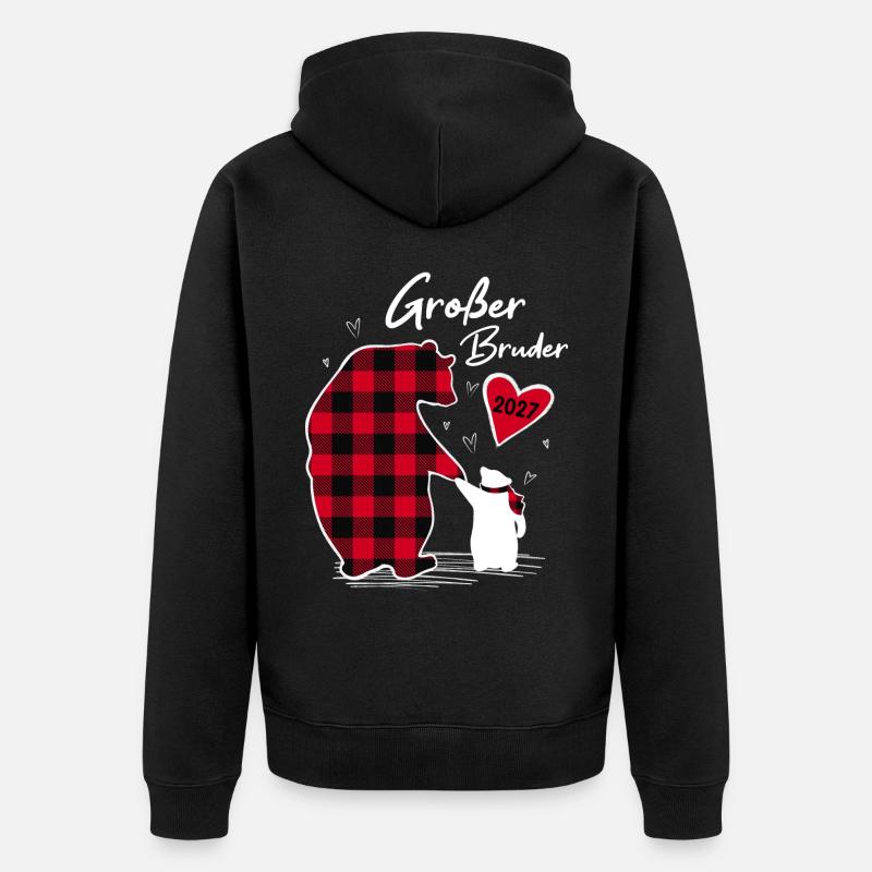 Grand frère ours 2027 - Veste à capuche bio Premium Unisexe - noir