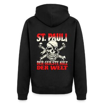 St. Pauli Hambourg Fanartikel St. Pauli - Veste à capuche bio Premium Unisexe - noir - Dos - Nico (187cm)