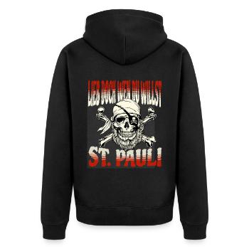 St. Pauli Hambourg Fanartikel St. Pauli - Veste à capuche bio Premium Unisexe - noir - Dos - Nico (187cm)