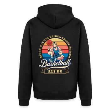 legendary basketball player summer design - Unisex Premium Organic Zip Hoodie - black - Back - Nico (187cm)