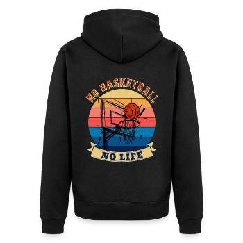 Pas de basket-ball Pas de design d’été de vie - Veste à capuche bio Premium Unisexe - noir - Dos - Nico (187cm)